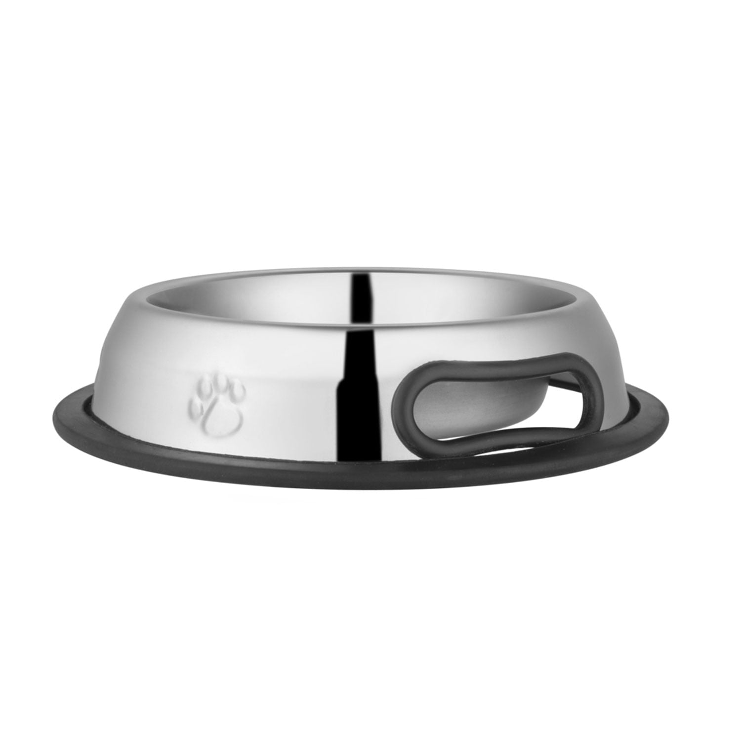Jeffers Pet Embossed No-Tip Anti-Skid Stainless Steel Pet Bowls for Dogs, Cats, Puppies, Kittens – Rubber Base, Food & Water Feeding Dish for Home, Travel, Camping, Kennel