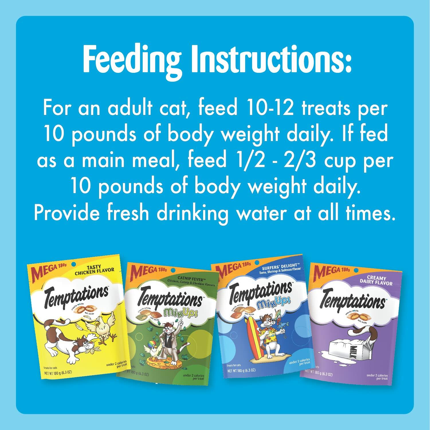 BestBy12/25 Temptations Cat Treats Variety Pack Crunchy & Soft 6.3oz 4 Pack